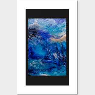 Abstract acrylic painting in blue Posters and Art